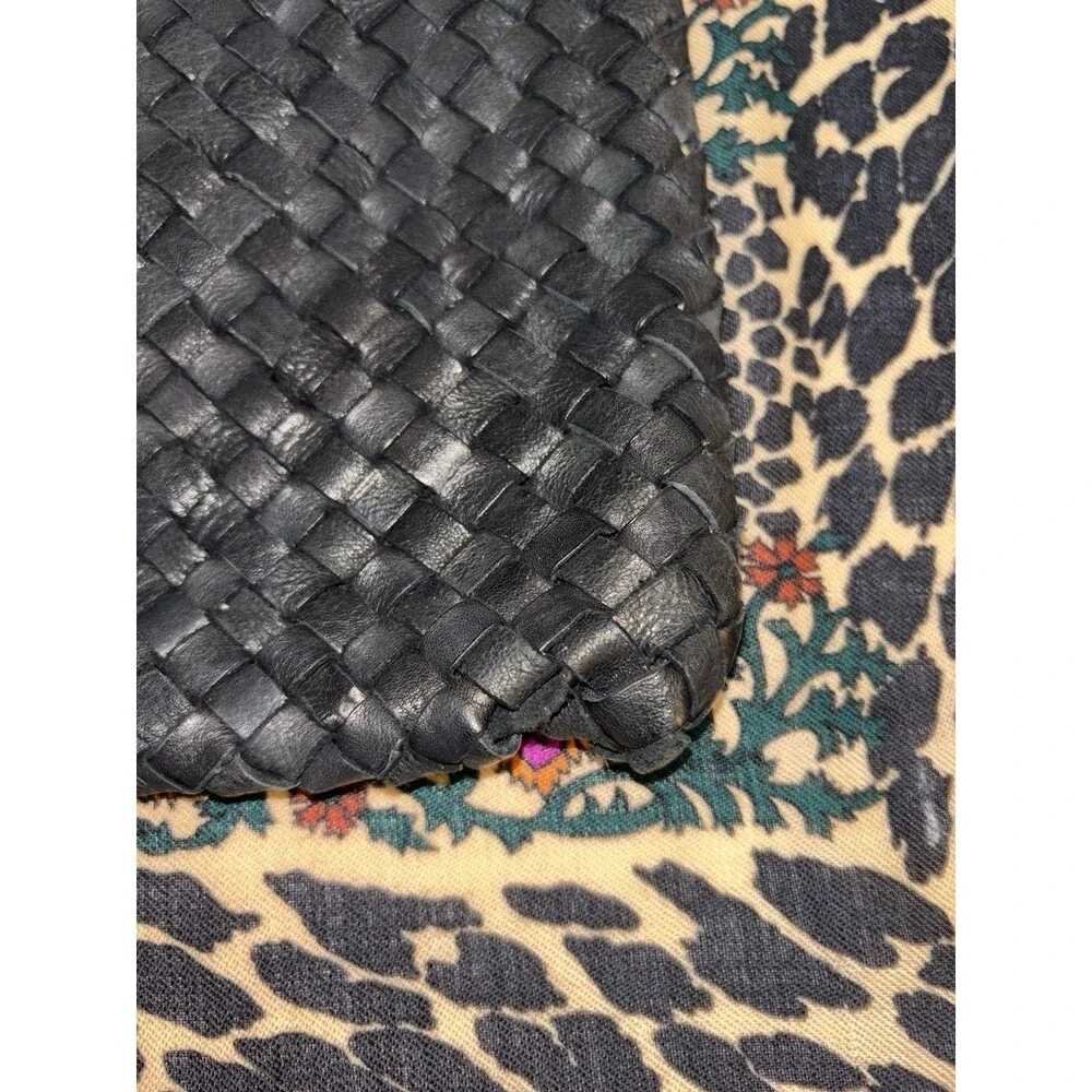 Massimo Palomba Hand Made Italian Black Woven Leather Clutch